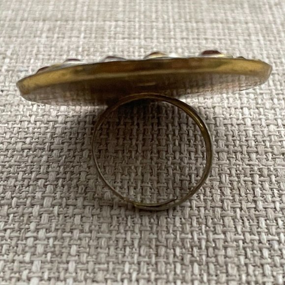 Fashion Women Rings Faux Stone Big Face Ring Fancy Jewelry Size adjustable 7-9 - Picture 8 of 12